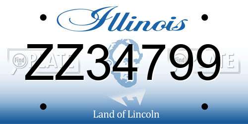 ZZ34799 Illinois License Plate