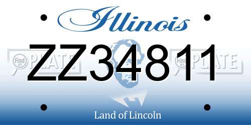 ZZ34811 Illinois License Plate