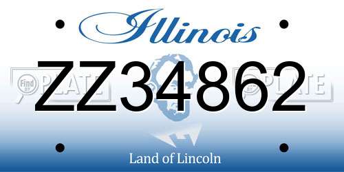 ZZ34862 Illinois License Plate