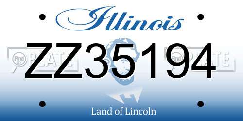 ZZ35194 Illinois License Plate
