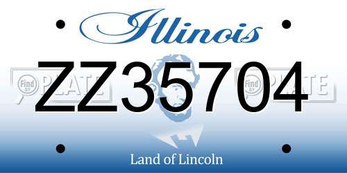 ZZ35704 Illinois License Plate