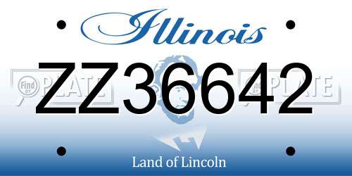 ZZ36642 Illinois License Plate