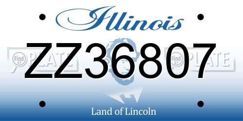 ZZ36807 Illinois License Plate