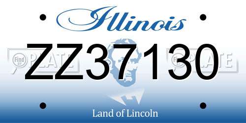 ZZ37130 Illinois License Plate