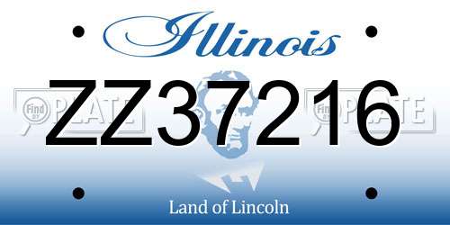 ZZ37216 Illinois License Plate