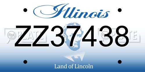 ZZ37438 Illinois License Plate