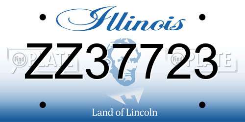 ZZ37723 Illinois License Plate