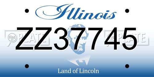 ZZ37745 Illinois License Plate