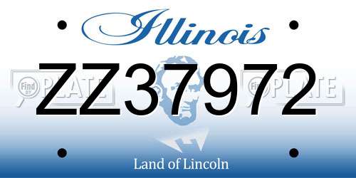 ZZ37972 Illinois License Plate