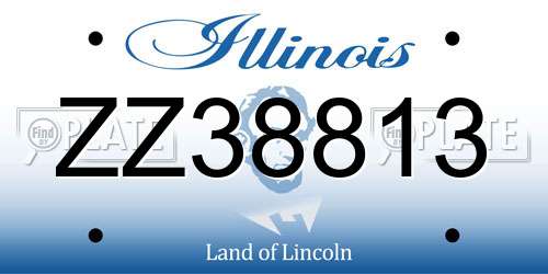 ZZ38813 Illinois License Plate