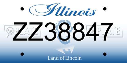 ZZ38847 Illinois License Plate