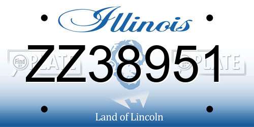 ZZ38951 Illinois License Plate
