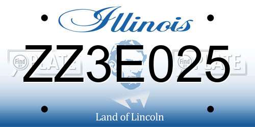 ZZ3E025 Illinois License Plate