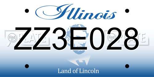 ZZ3E028 Illinois License Plate