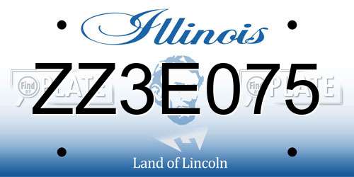 ZZ3E075 Illinois License Plate