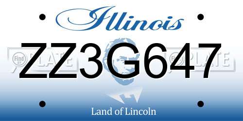 ZZ3G647 Illinois License Plate
