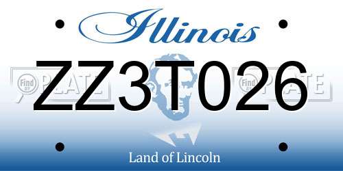 ZZ3T026 Illinois License Plate