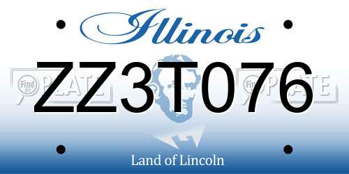 ZZ3T076 Illinois License Plate