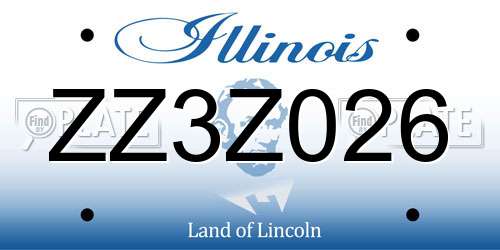 ZZ3Z026 Illinois License Plate