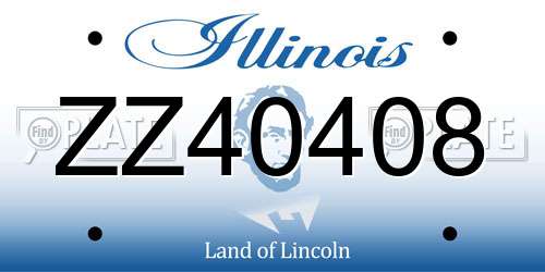ZZ40408 Illinois License Plate