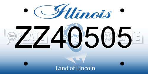 ZZ40505 Illinois License Plate