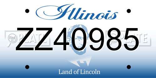 ZZ40985 Illinois License Plate