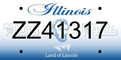ZZ41317 Illinois License Plate