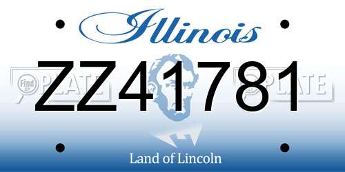 ZZ41781 Illinois License Plate