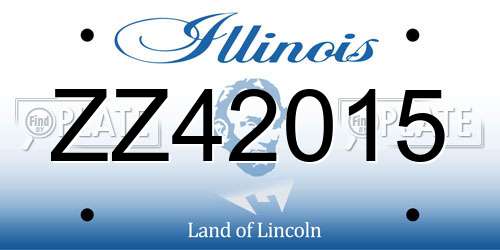 ZZ42015 Illinois License Plate
