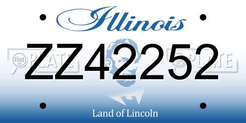ZZ42252 Illinois License Plate