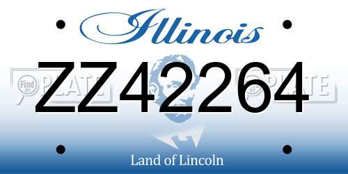 ZZ42264 Illinois License Plate