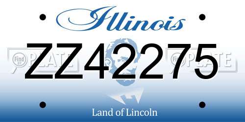 ZZ42275 Illinois License Plate