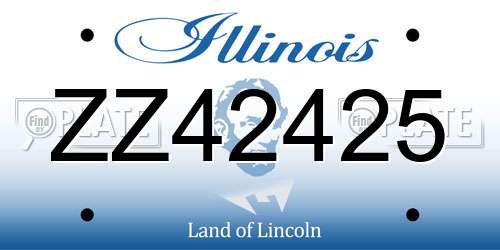 ZZ42425 Illinois License Plate