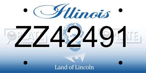 ZZ42491 Illinois License Plate