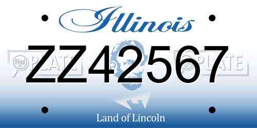 ZZ42567 Illinois License Plate