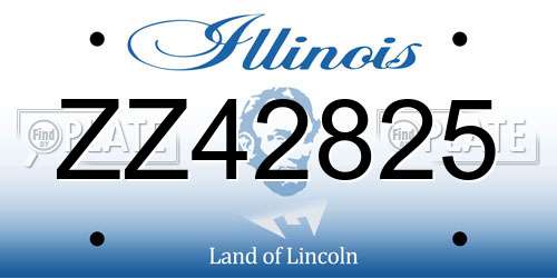 ZZ42825 Illinois License Plate