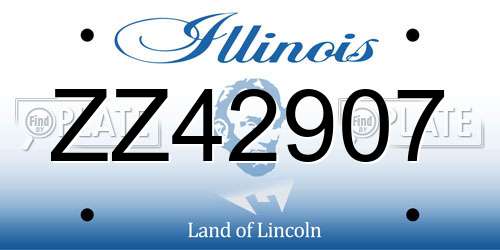 ZZ42907 Illinois License Plate