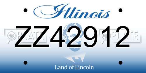 ZZ42912 Illinois License Plate