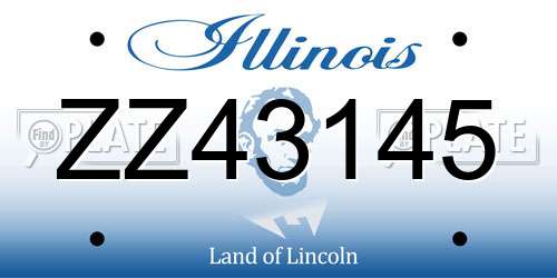 ZZ43145 Illinois License Plate