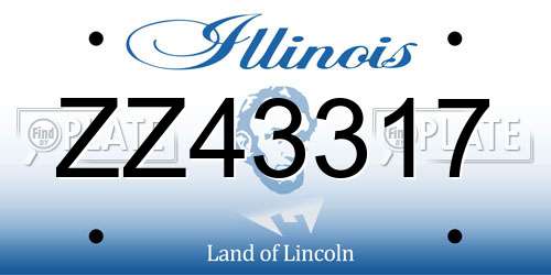 ZZ43317 Illinois License Plate