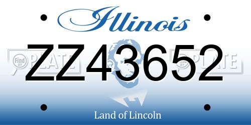 ZZ43652 Illinois License Plate