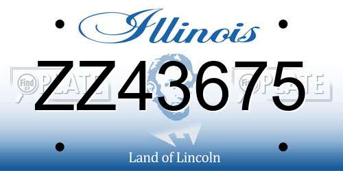 ZZ43675 Illinois License Plate