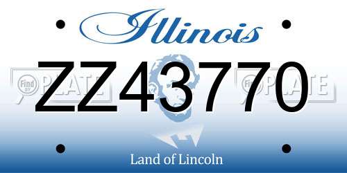 ZZ43770 Illinois License Plate