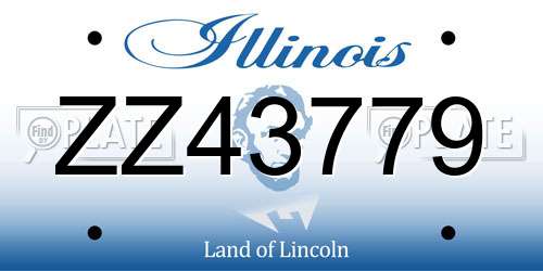 ZZ43779 Illinois License Plate