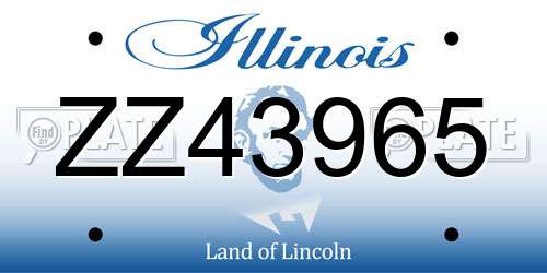 ZZ43965 Illinois License Plate