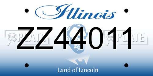 ZZ44011 Illinois License Plate