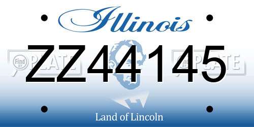 ZZ44145 Illinois License Plate