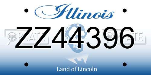 ZZ44396 Illinois License Plate