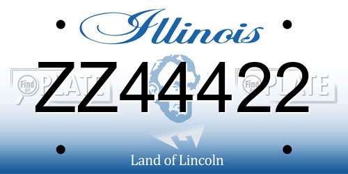 ZZ44422 Illinois License Plate