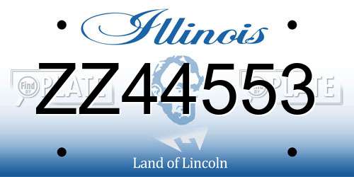 ZZ44553 Illinois License Plate